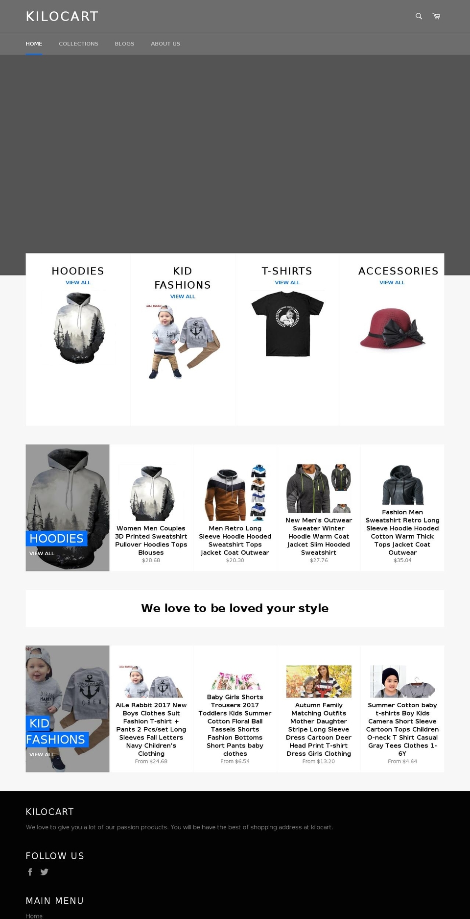 kilocart.com — Shopify storefront screenshot