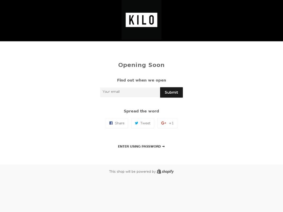 kiloclothingco.com — Shopify storefront screenshot