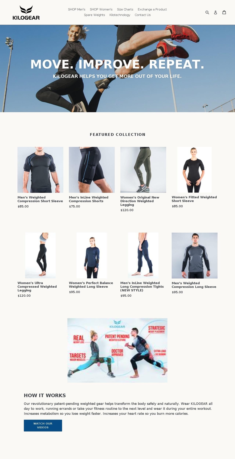 kilogear.com shopify website screenshot