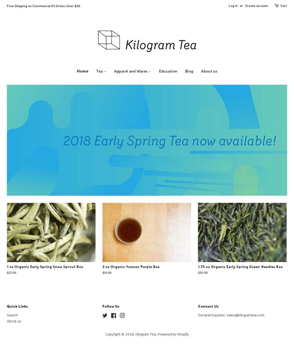 kilogramtea.com shopify website screenshot
