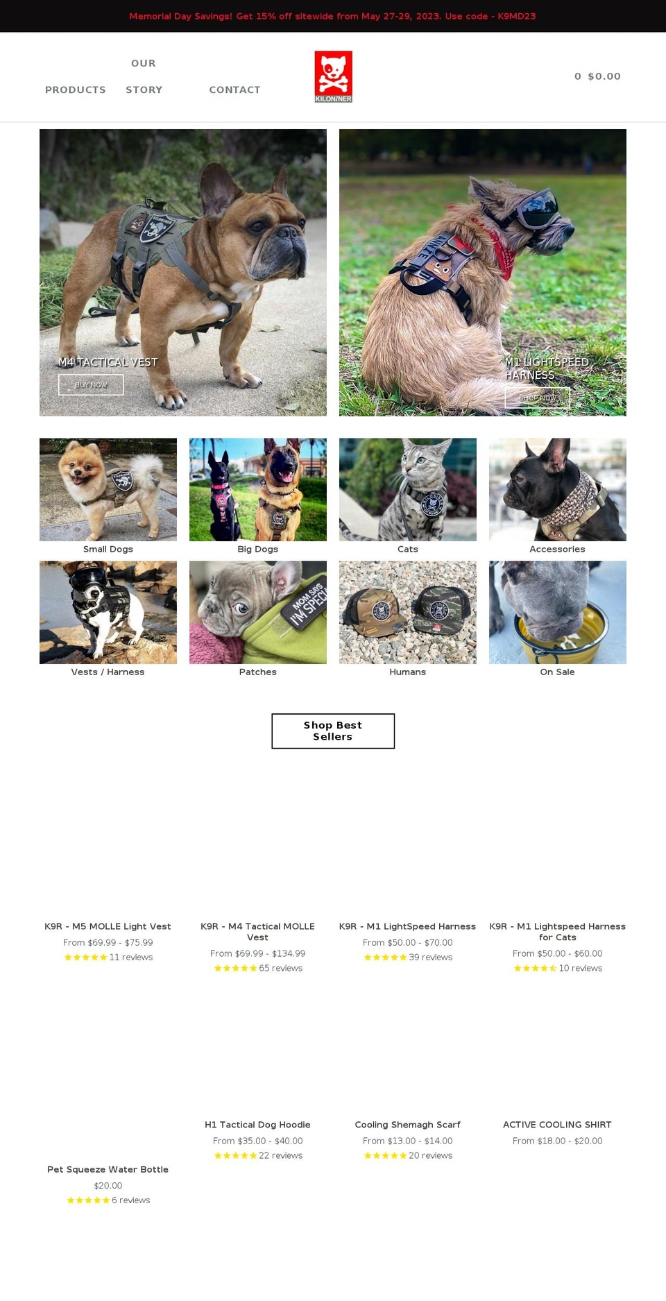 kiloninerpets.com shopify website screenshot