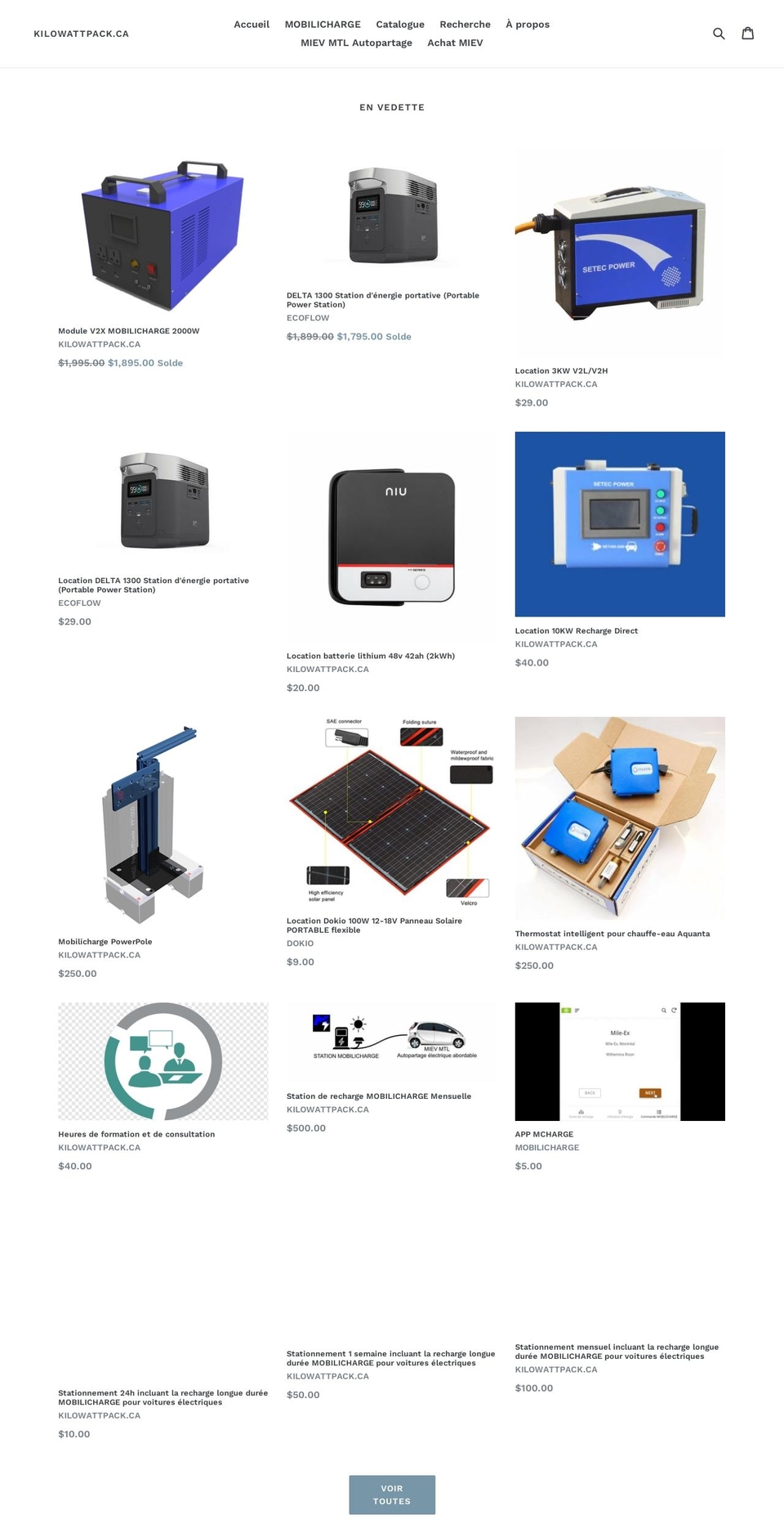 kilowattpack.ca shopify website screenshot