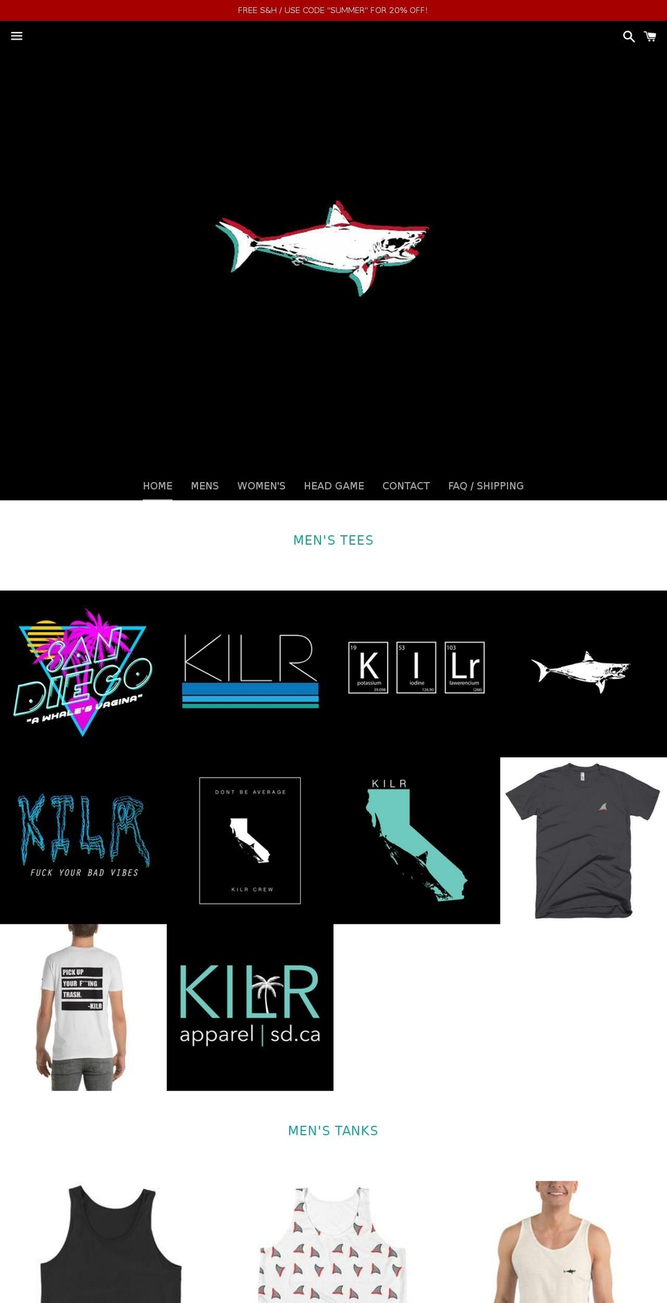 kilrapparel.com — Shopify storefront screenshot