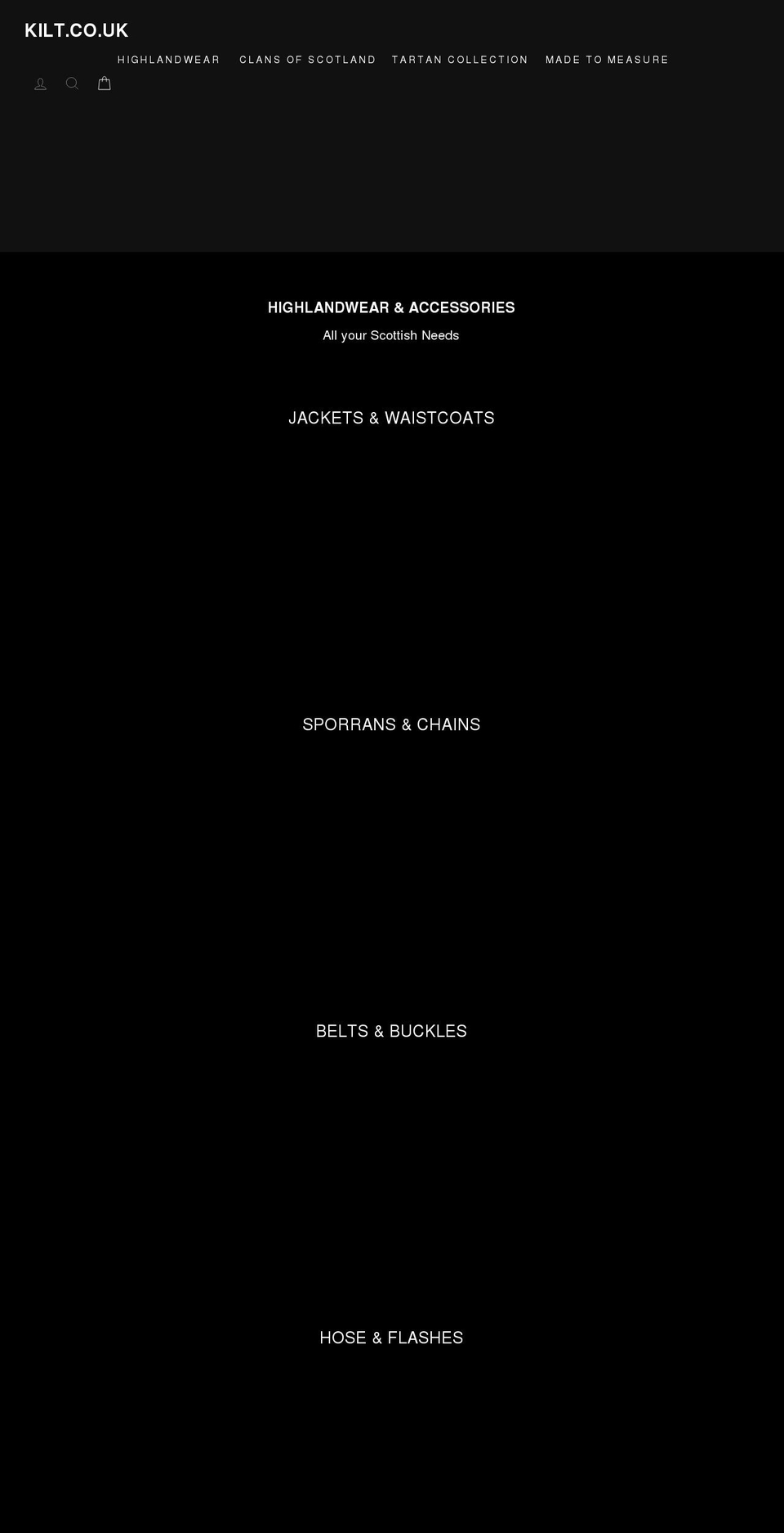 kilt.co.uk shopify website screenshot