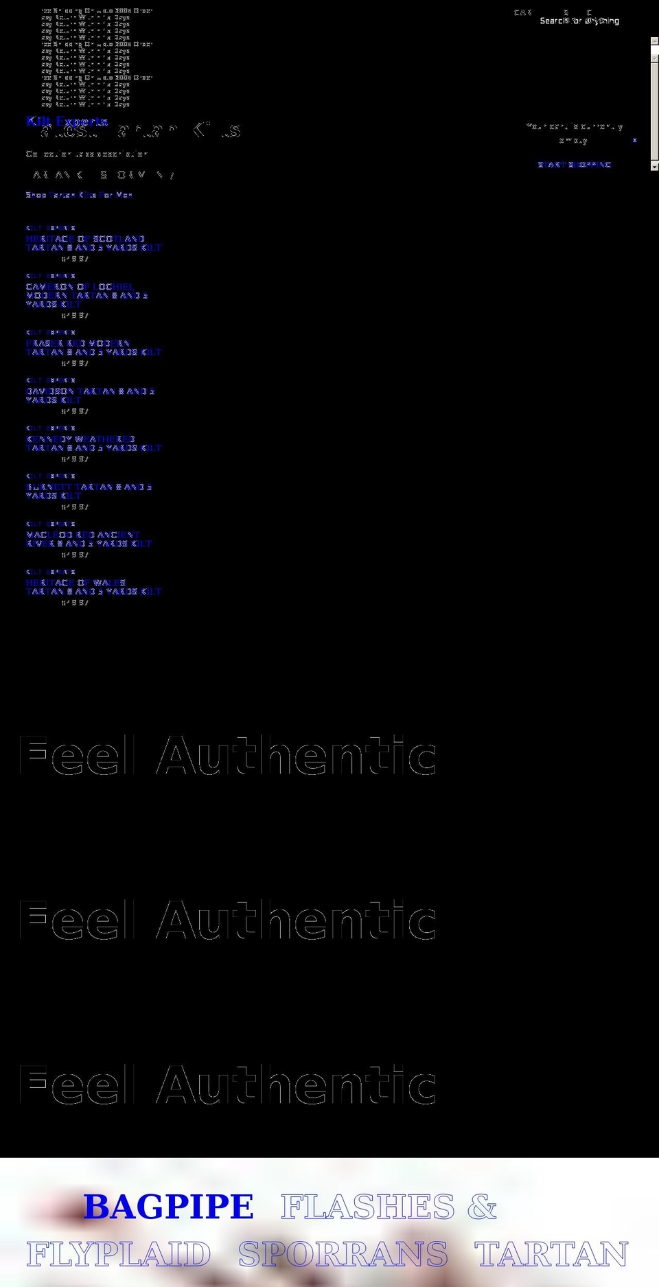kiltexperts.com — Shopify storefront screenshot