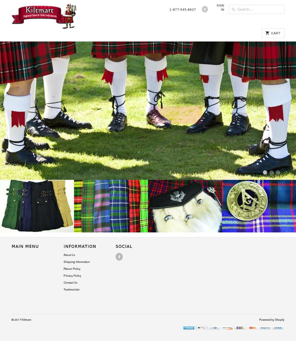 kiltmart.com shopify website screenshot