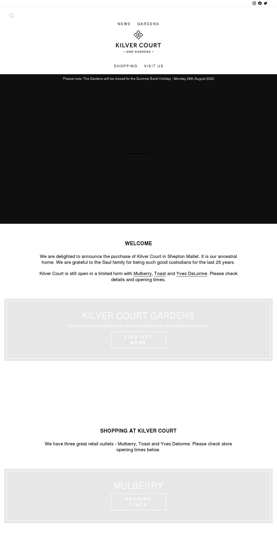 kilvercourt.co.uk shopify website screenshot