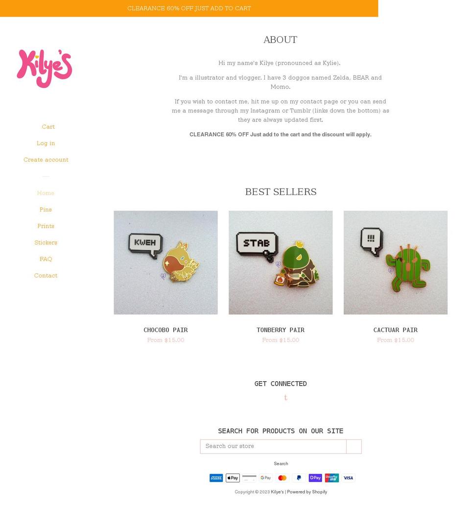 kilyes.com shopify website screenshot