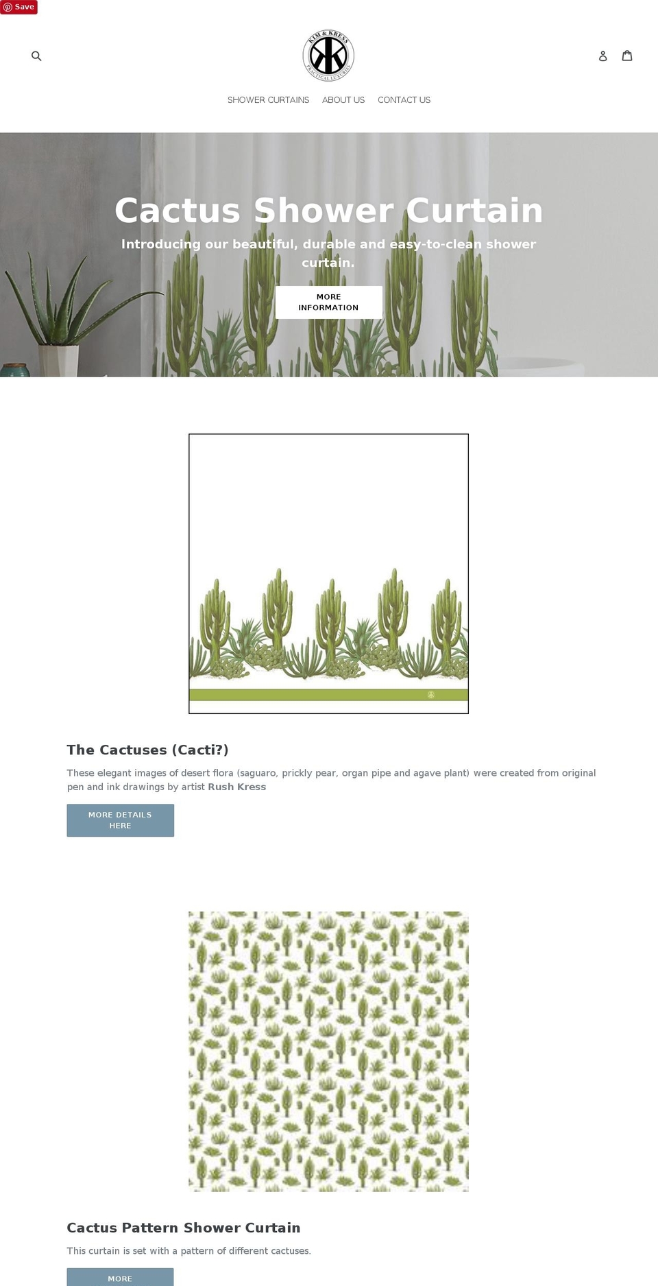 kimandkress.com — Shopify storefront screenshot