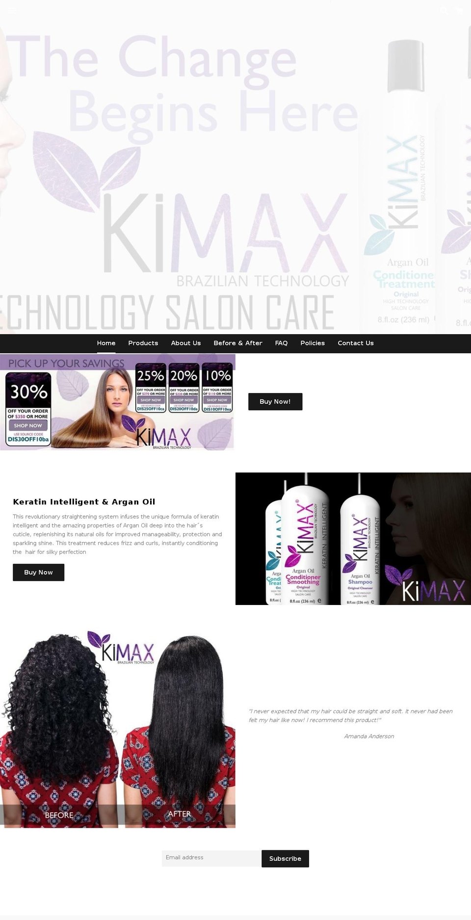 kimaxkeratin.com — Shopify storefront screenshot