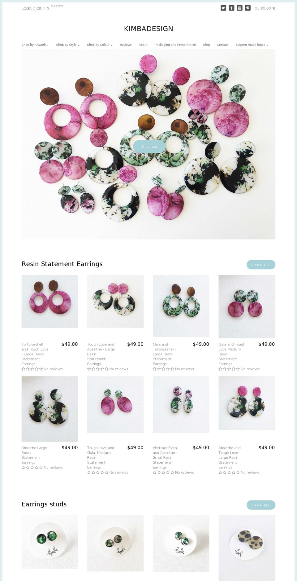 kimbadesign.com.au shopify website screenshot