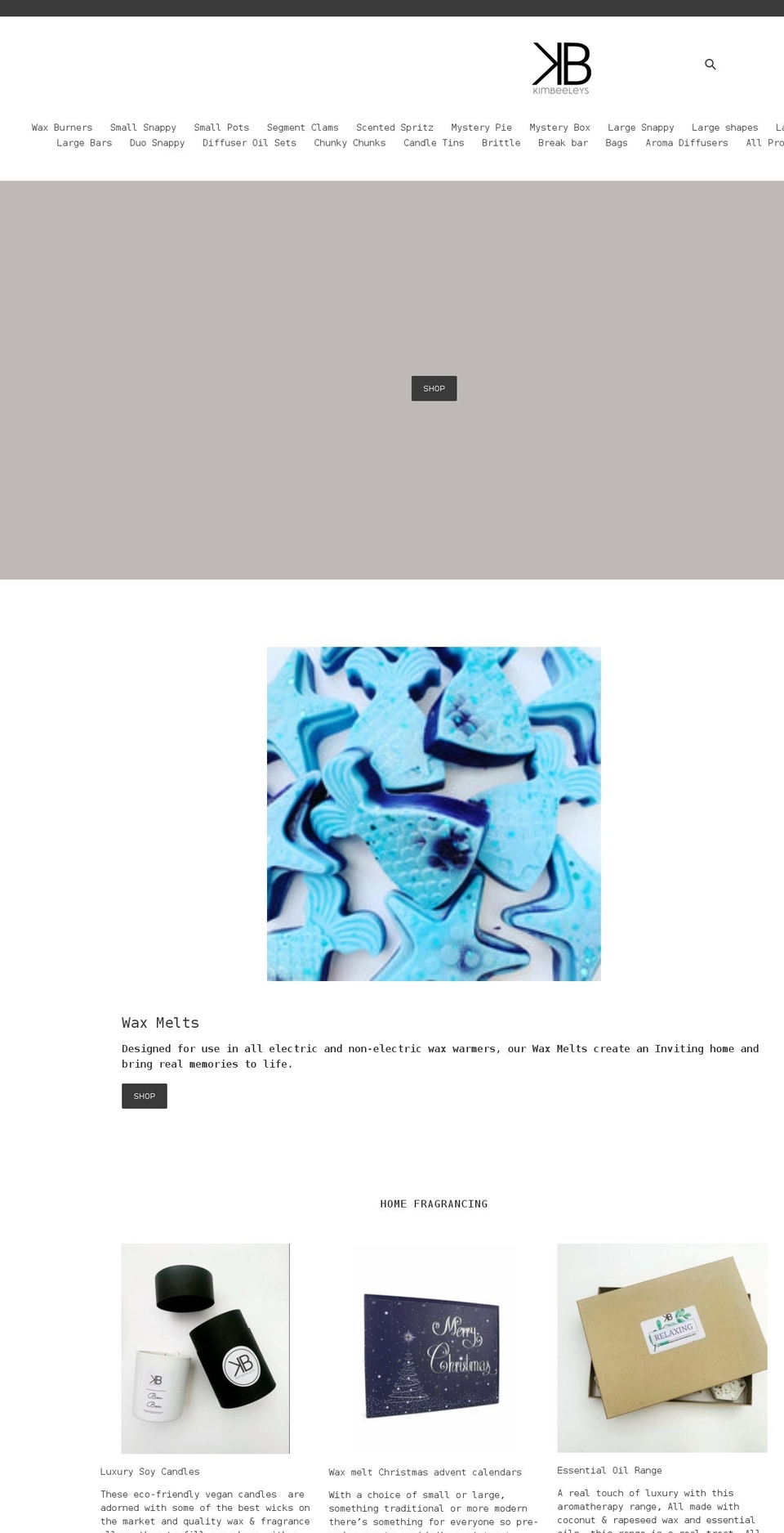 kimbeeleys.com shopify website screenshot