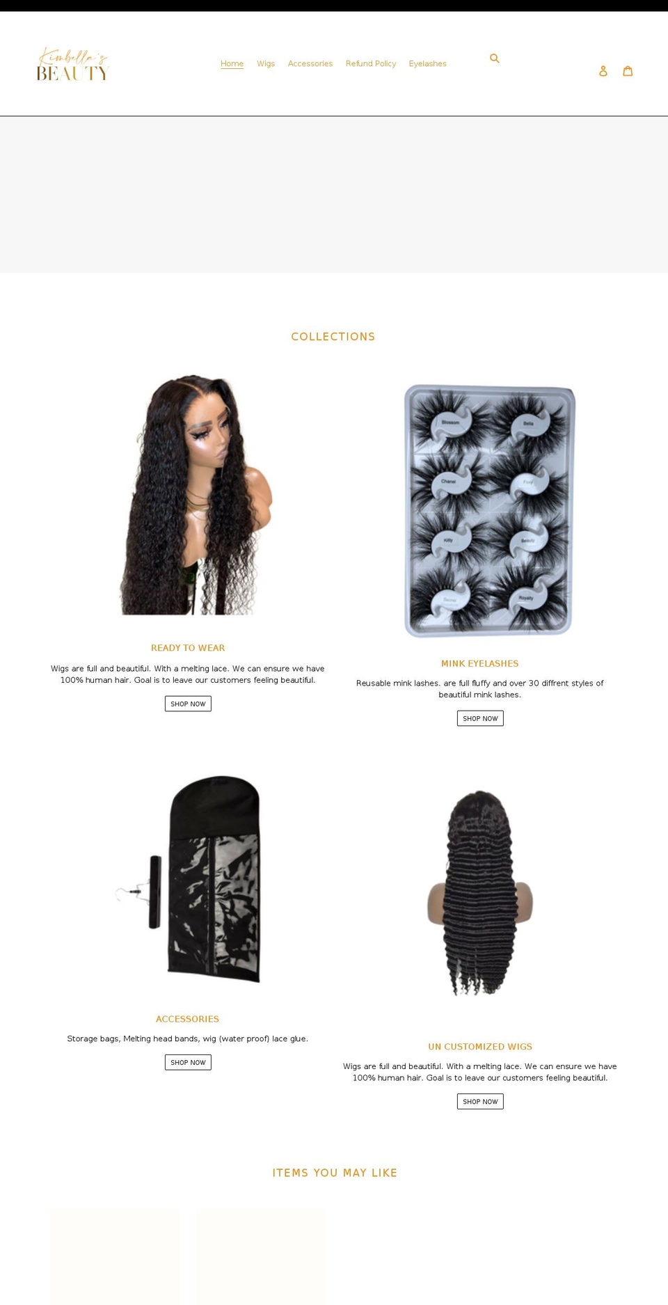 kimbellasbeauty.com shopify website screenshot
