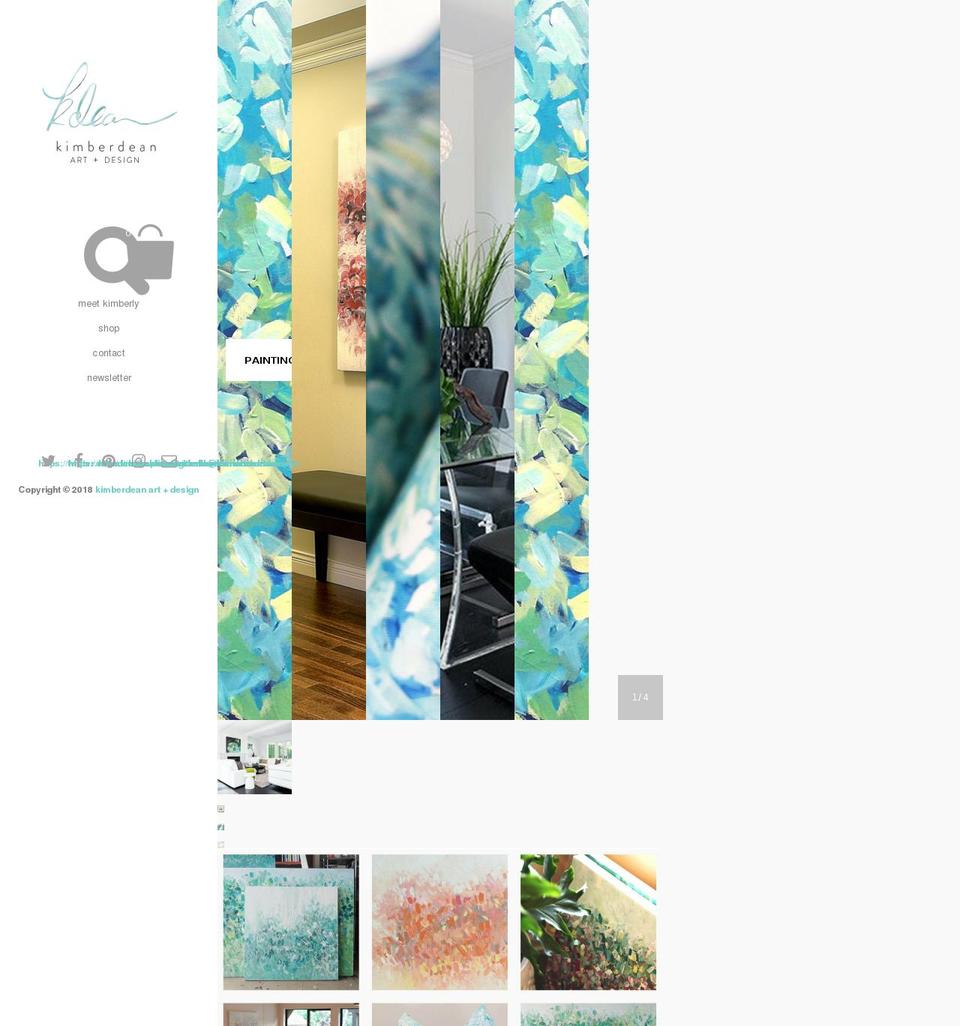 kimberdean.com shopify website screenshot