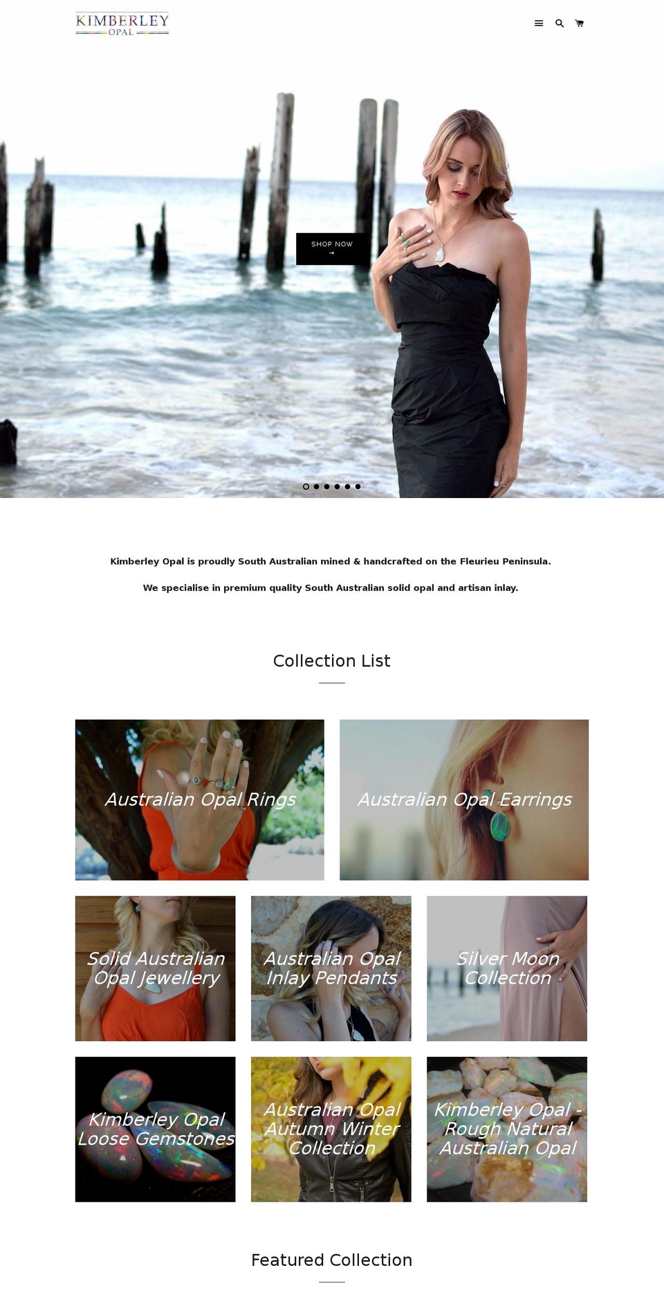 kimberleyopal.com — Shopify storefront screenshot