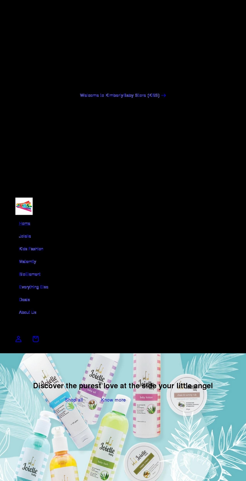 kimberlybabystore.com — Shopify storefront screenshot