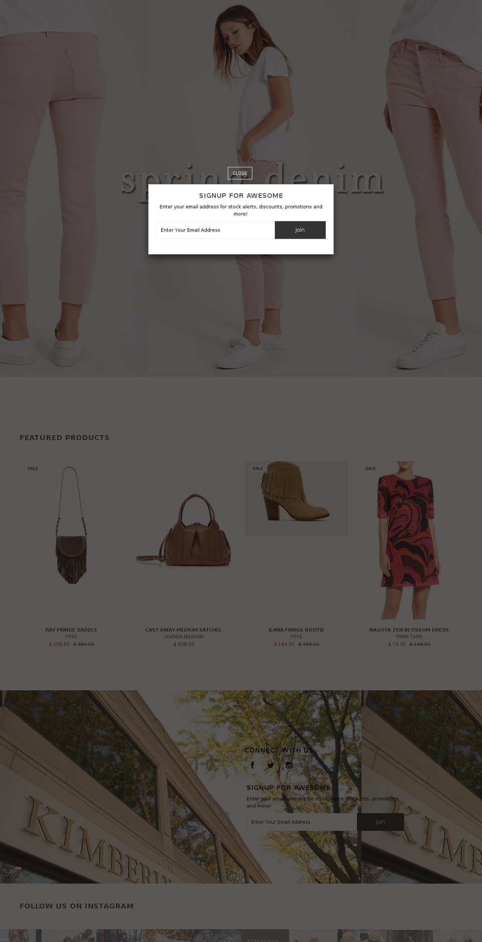 kimberlyboutique.com shopify website screenshot