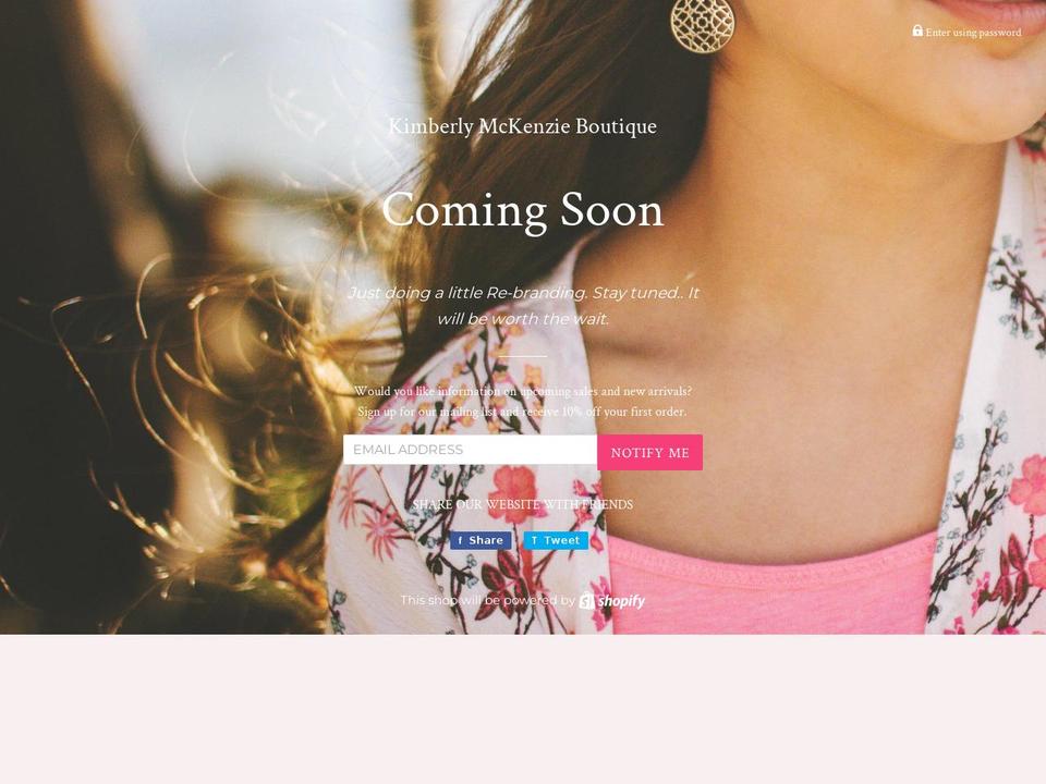 kimberlymckenzieboutique.com — Shopify storefront screenshot