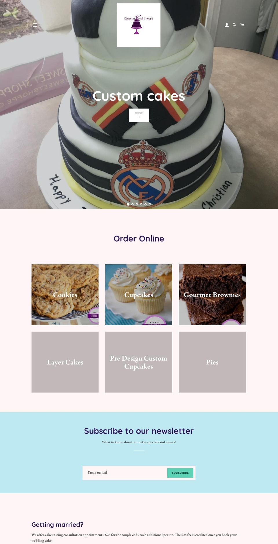 kimberlysweetshoppe.com — Shopify storefront screenshot