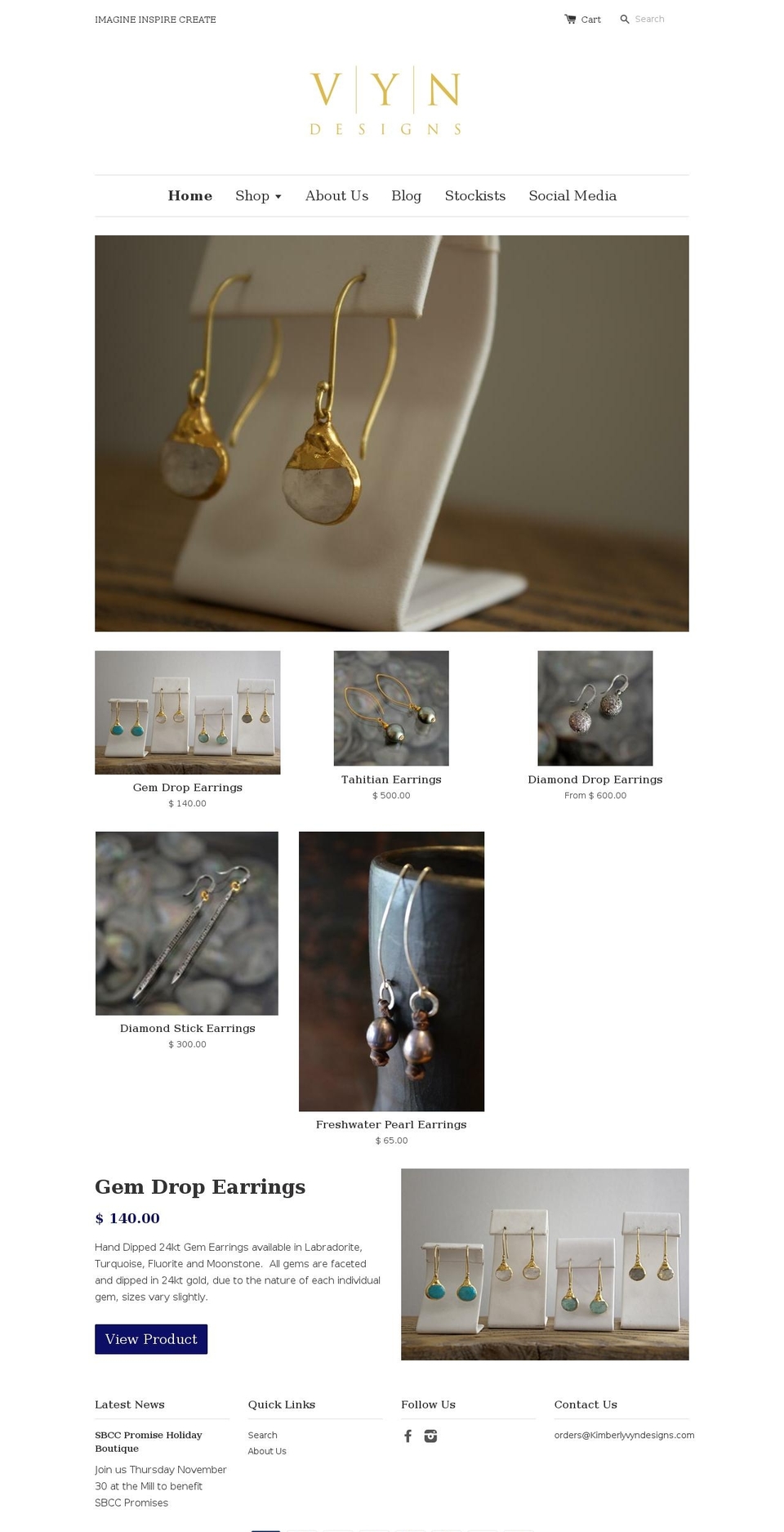 kimberlyvyndesigns.com shopify website screenshot