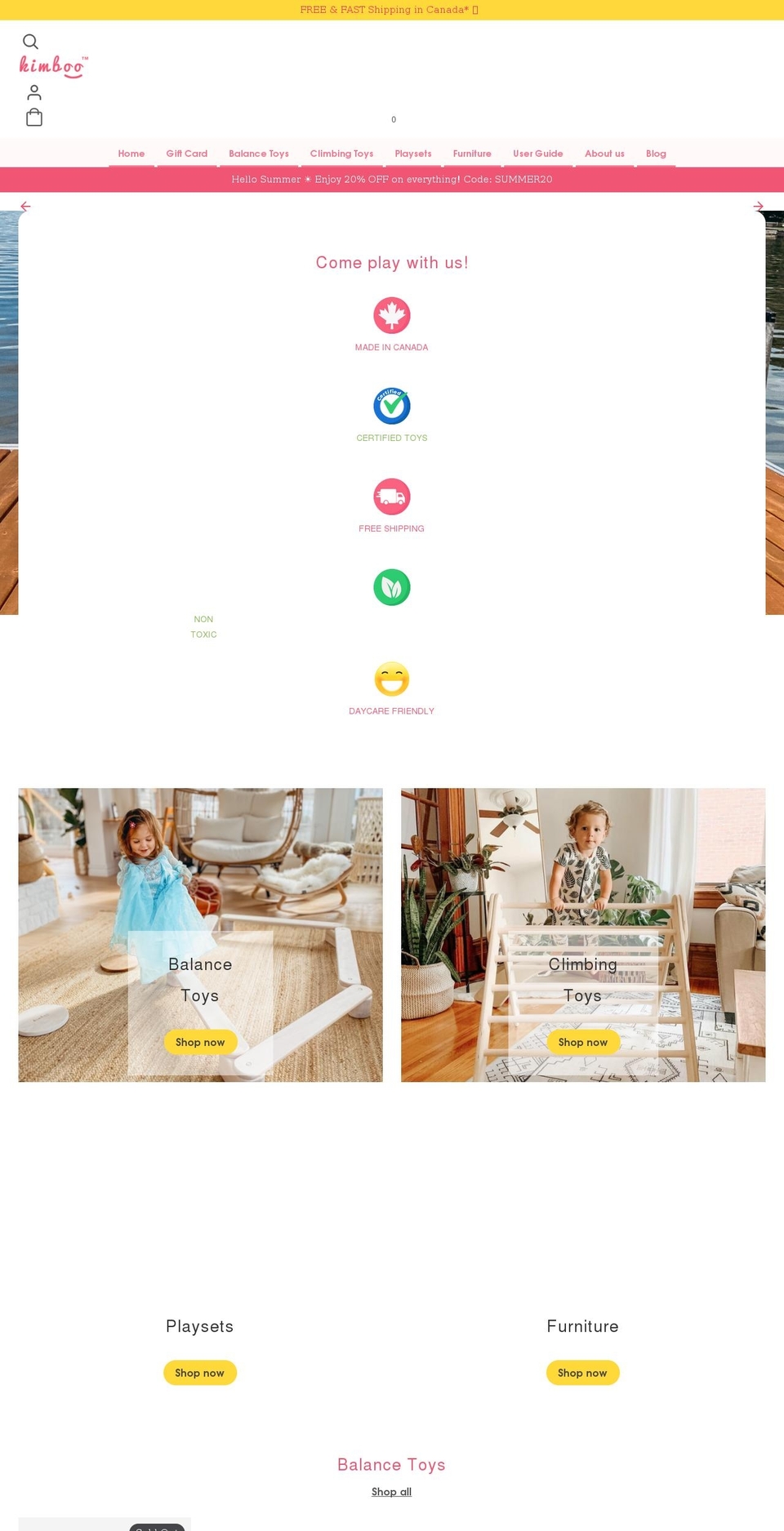 Jouets KIMBOO Shopify theme site example kimboo.ca
