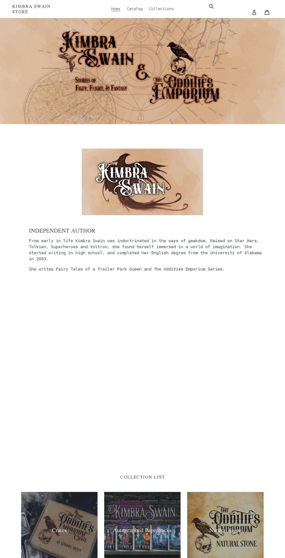 kimbraswainstore.com shopify website screenshot