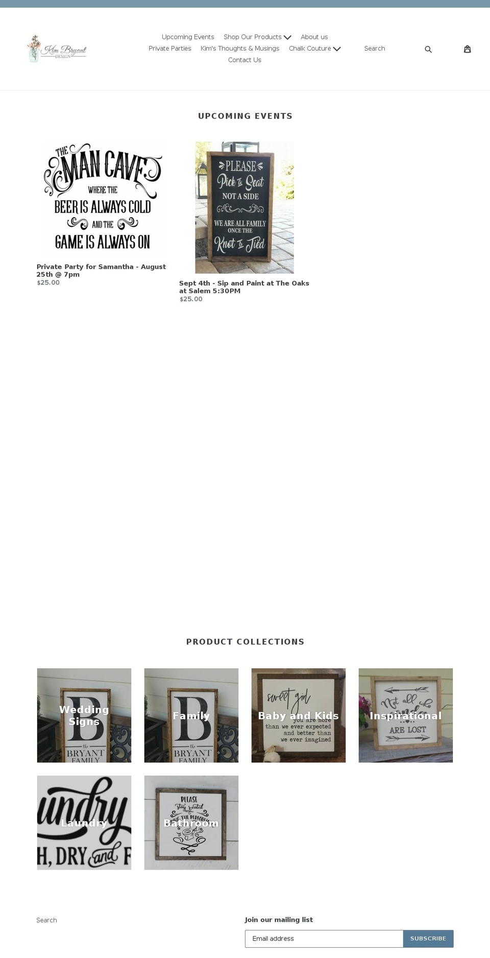 kimbryantdesign.com — Shopify storefront screenshot
