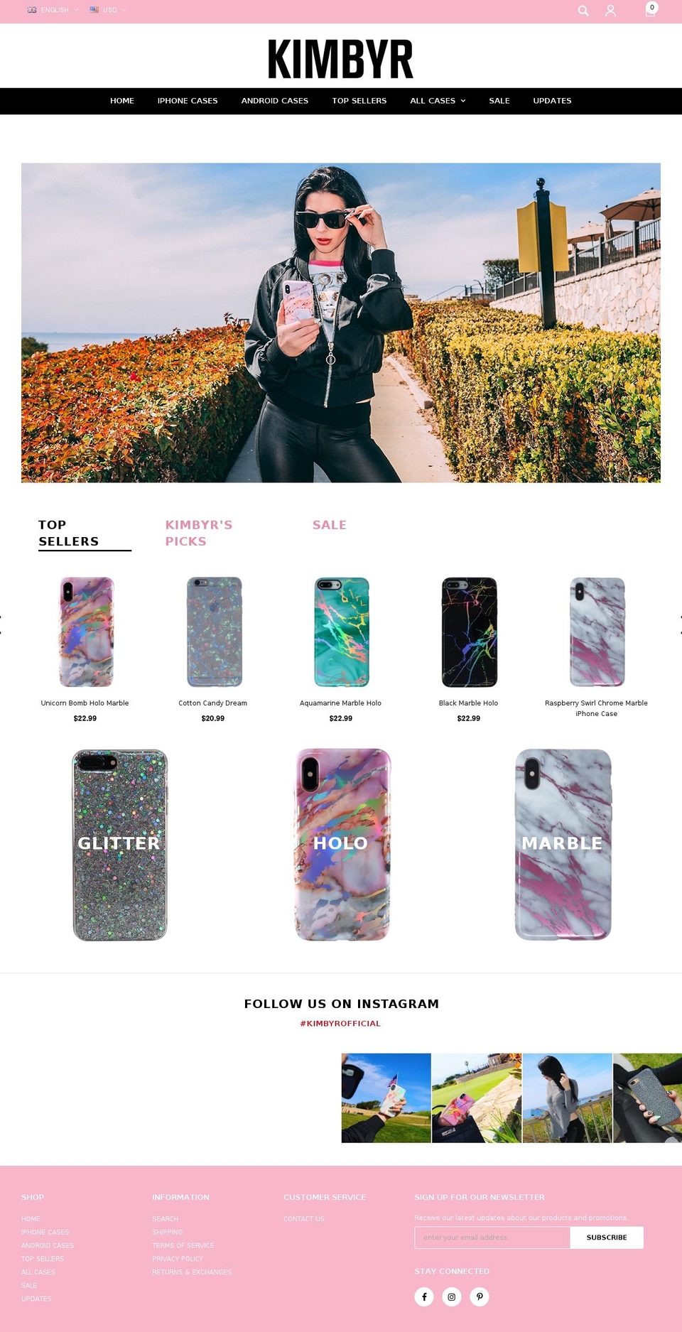 kimbyr.com shopify website screenshot