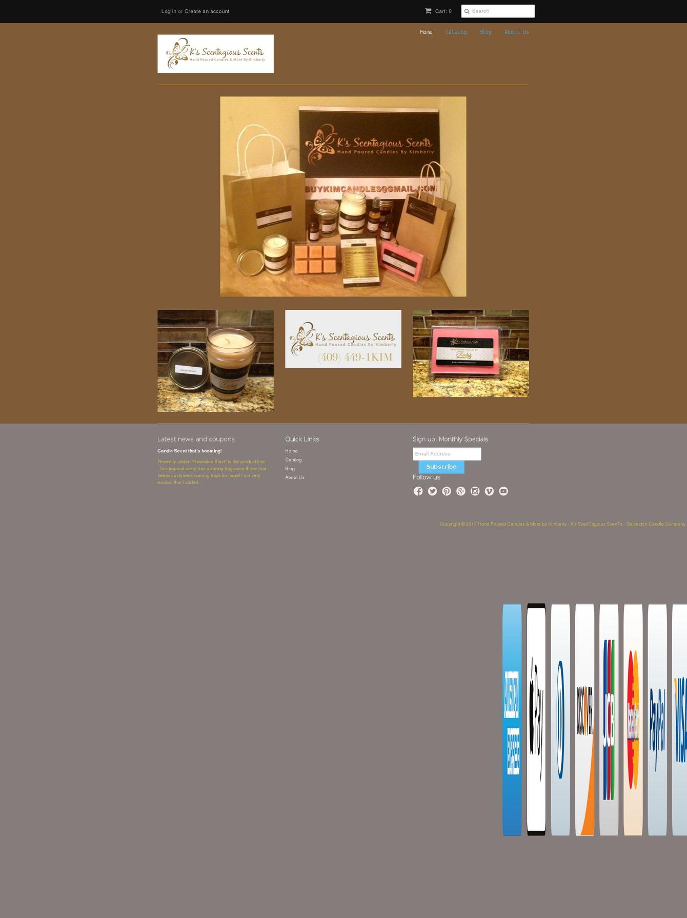 kimcandles.com shopify website screenshot