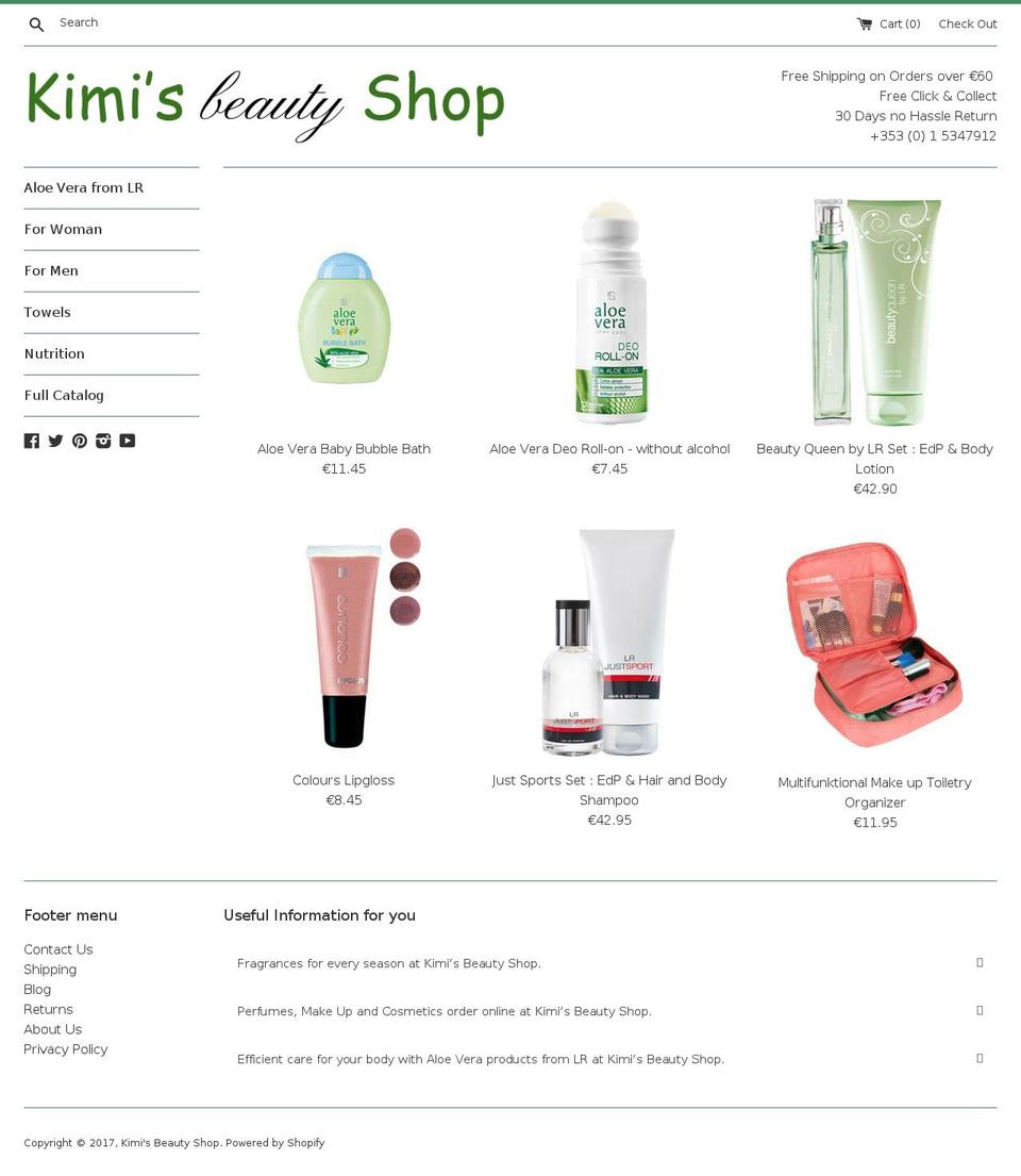 kimisbeautyshop.com shopify website screenshot