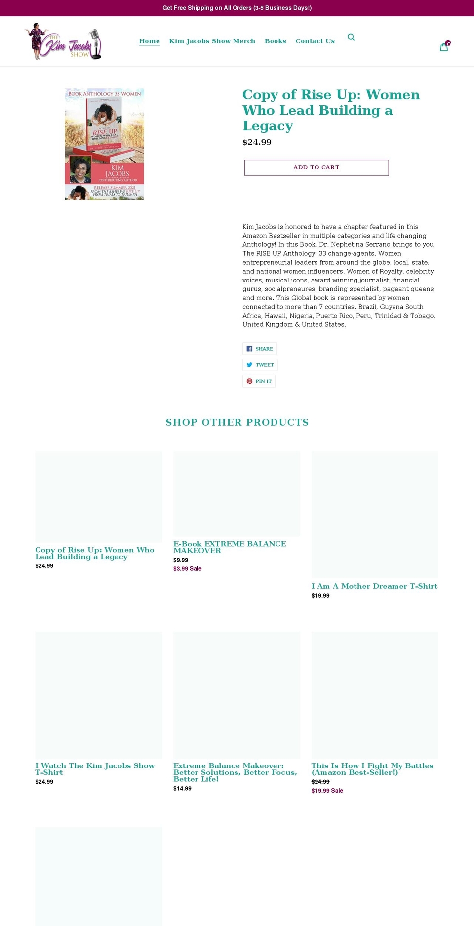 kimjacobsshow.com shopify website screenshot