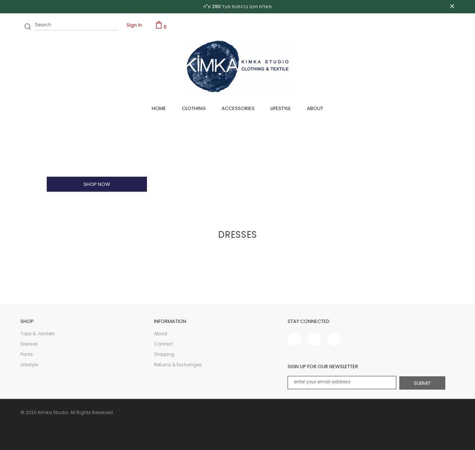 kimka-studio.com shopify website screenshot