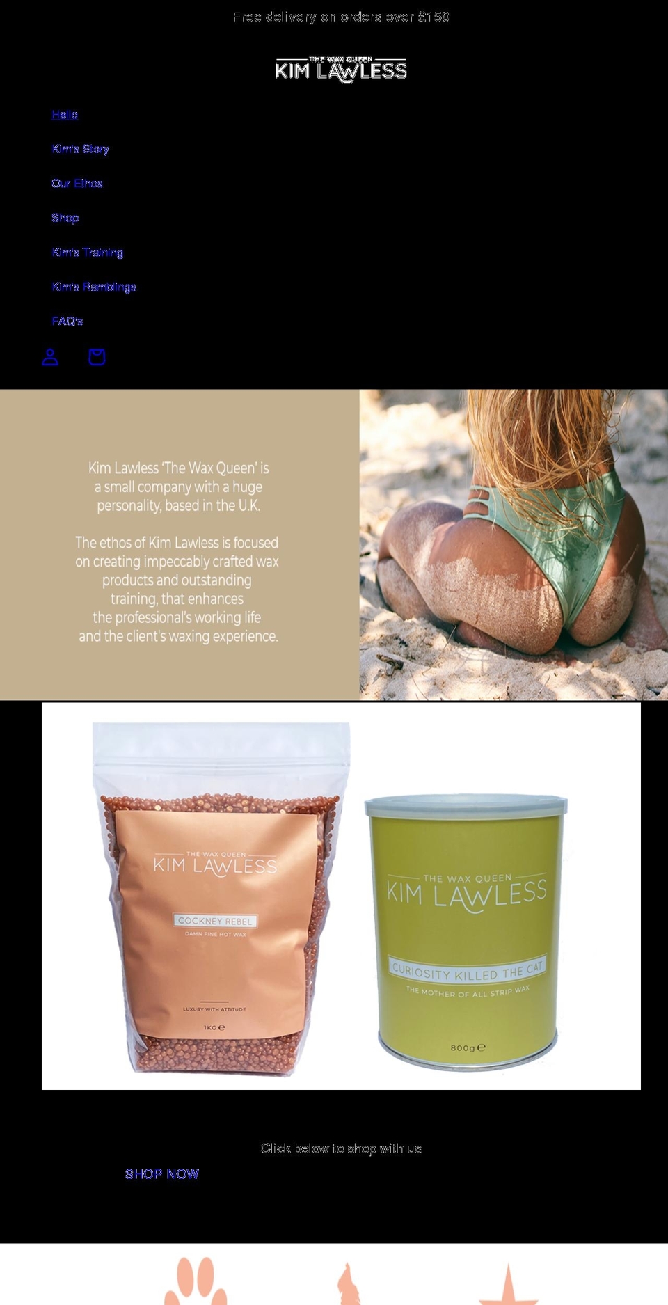 kimlawlesswax.com — Shopify storefront screenshot