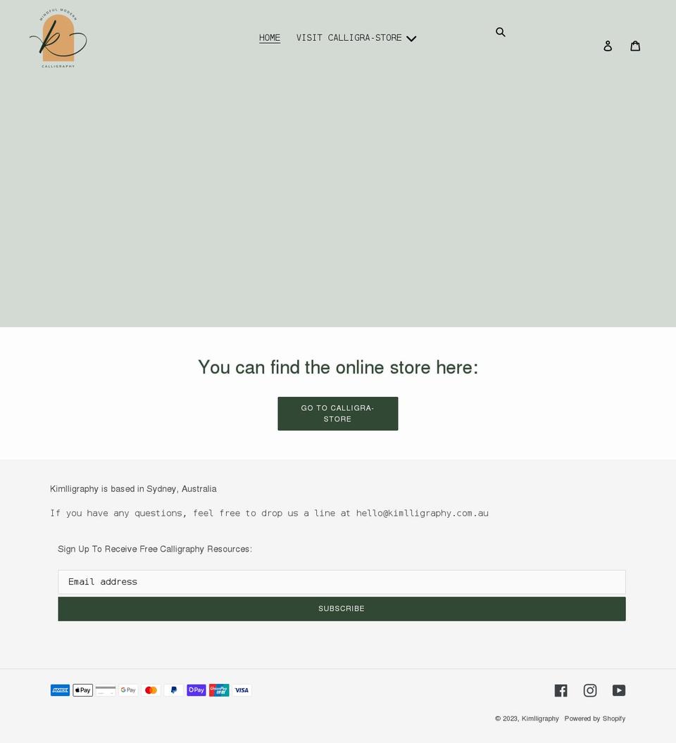 kimlligraphy.com.au shopify website screenshot