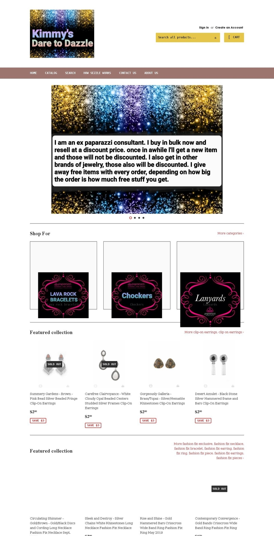 kimmysdaretodazzle.com shopify website screenshot