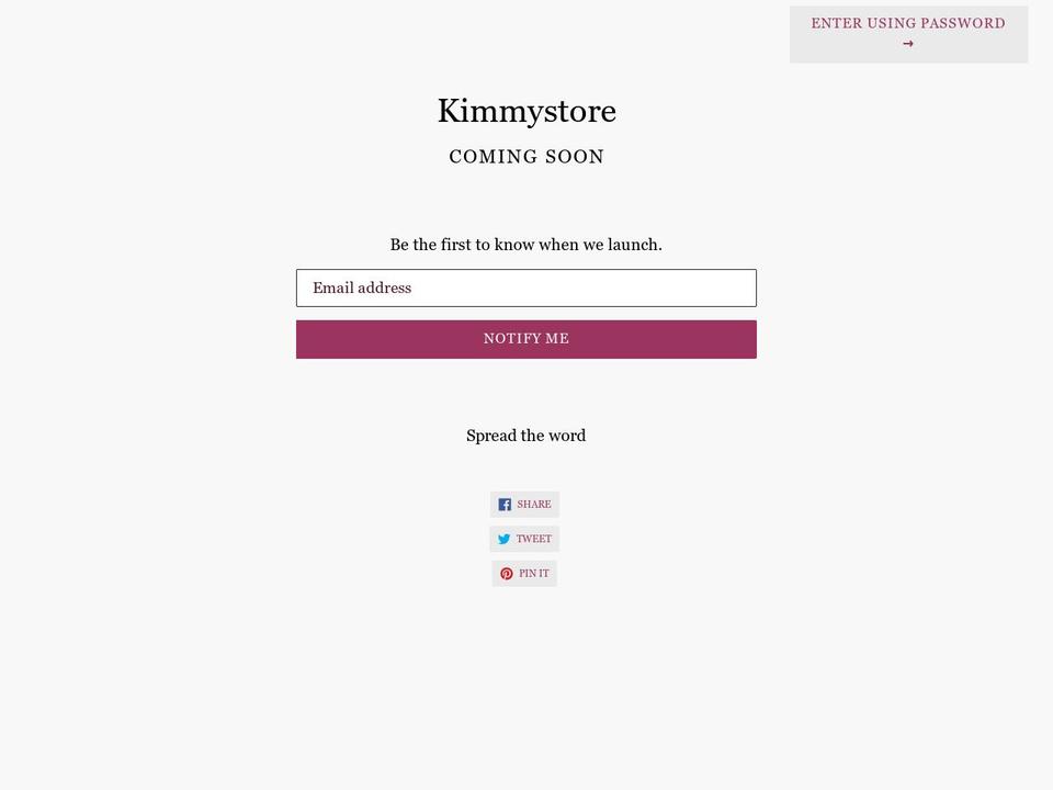 kimmystore.com shopify website screenshot