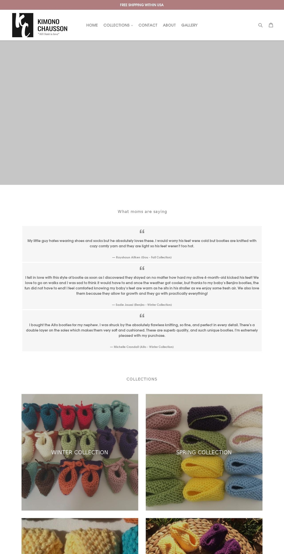 kimonochausson.com — Shopify storefront screenshot