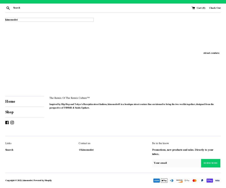 kimonodot.com shopify website screenshot