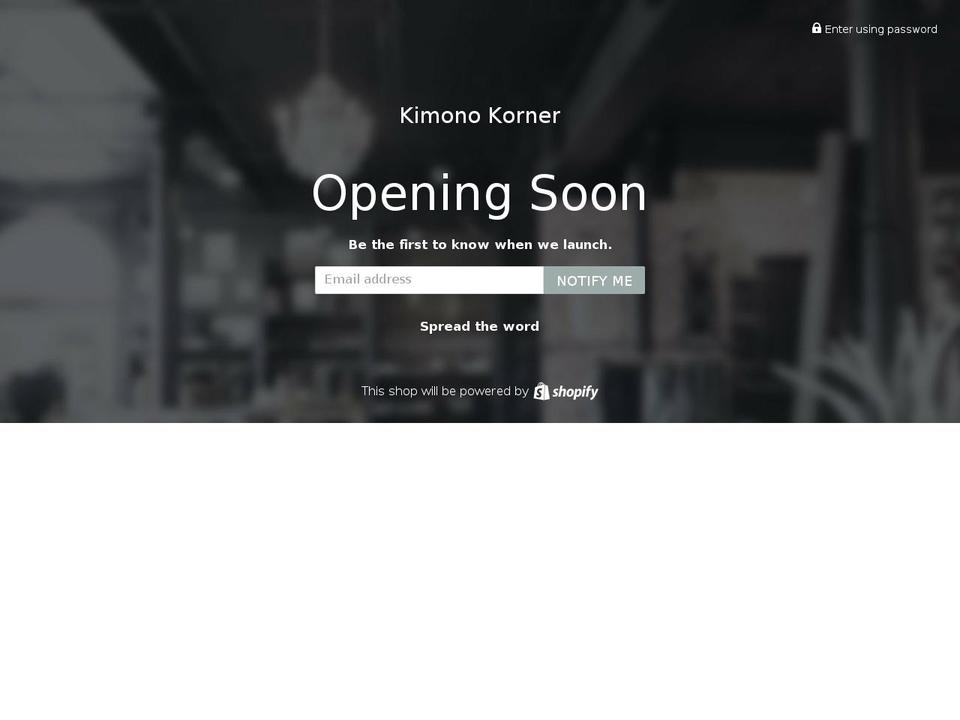 kimonokorner.com — Shopify storefront screenshot