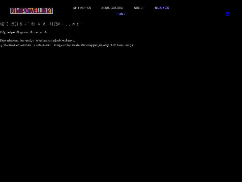 kimpowellart.com shopify website screenshot