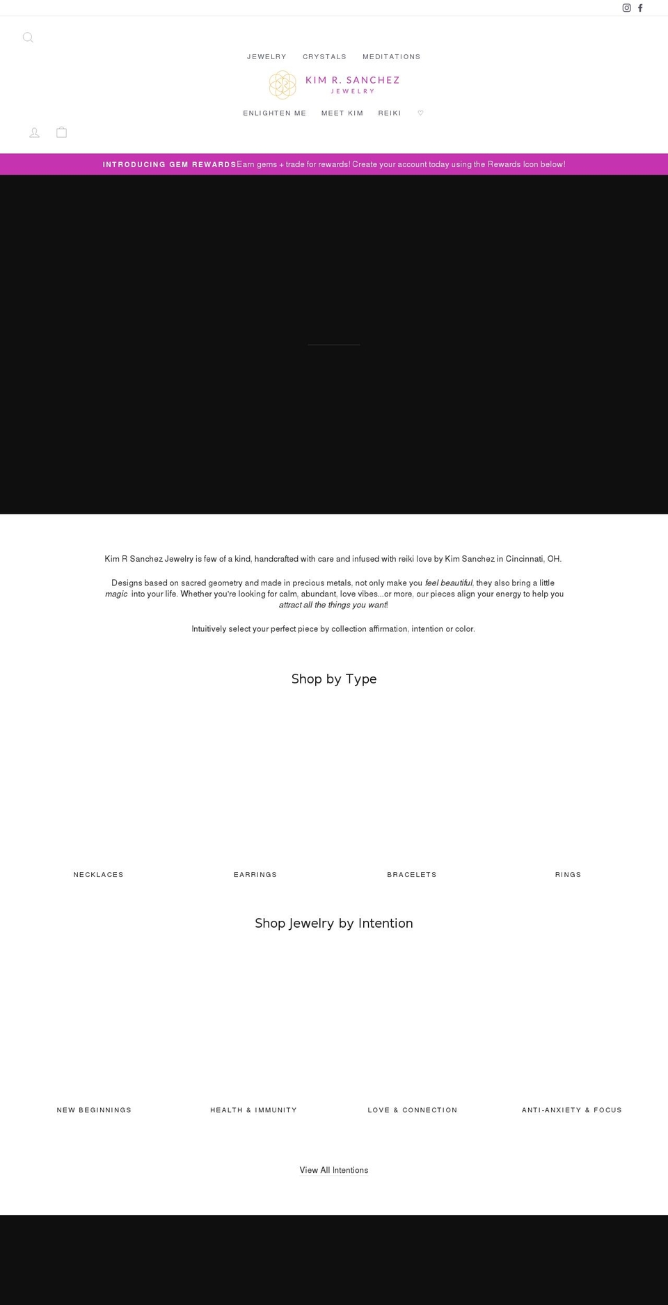 kimrsanchezjewelry.com shopify website screenshot