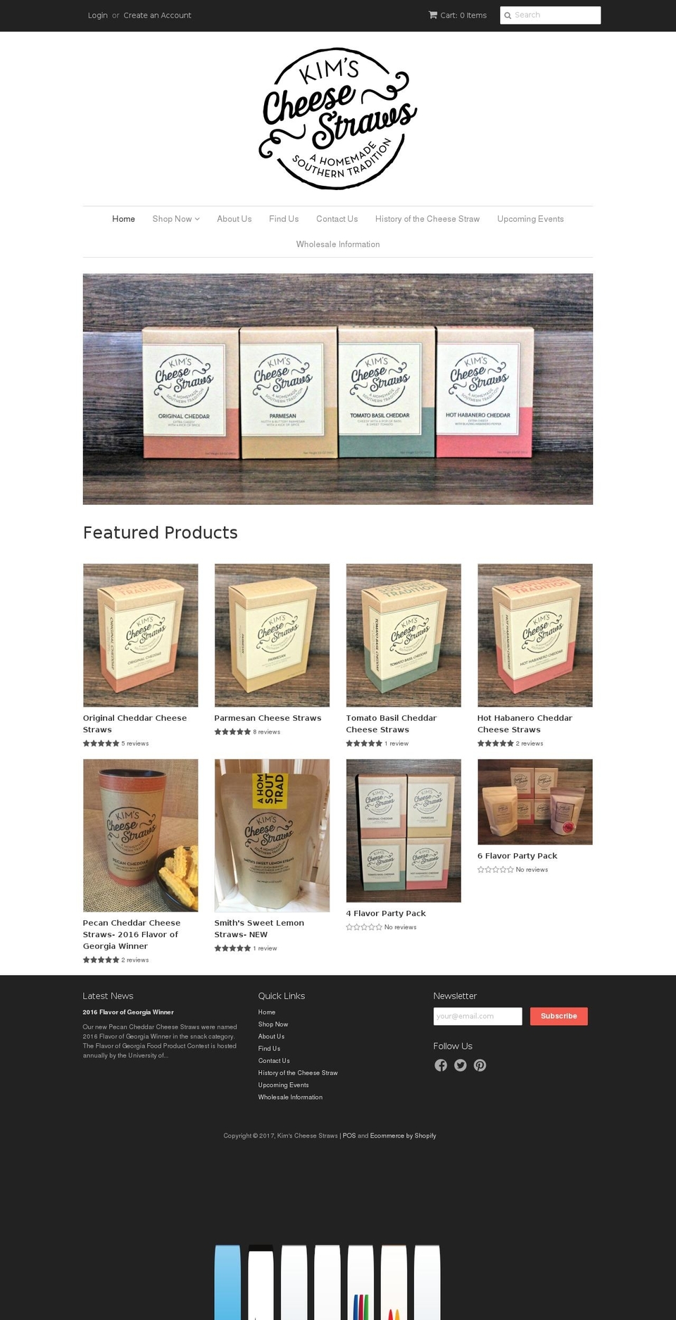 kimscheesestraws.com shopify website screenshot