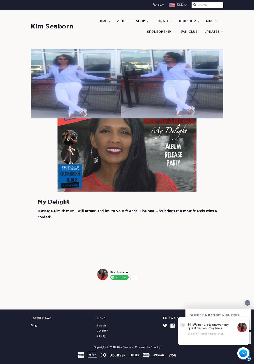 kimseaborn.com — Shopify storefront screenshot