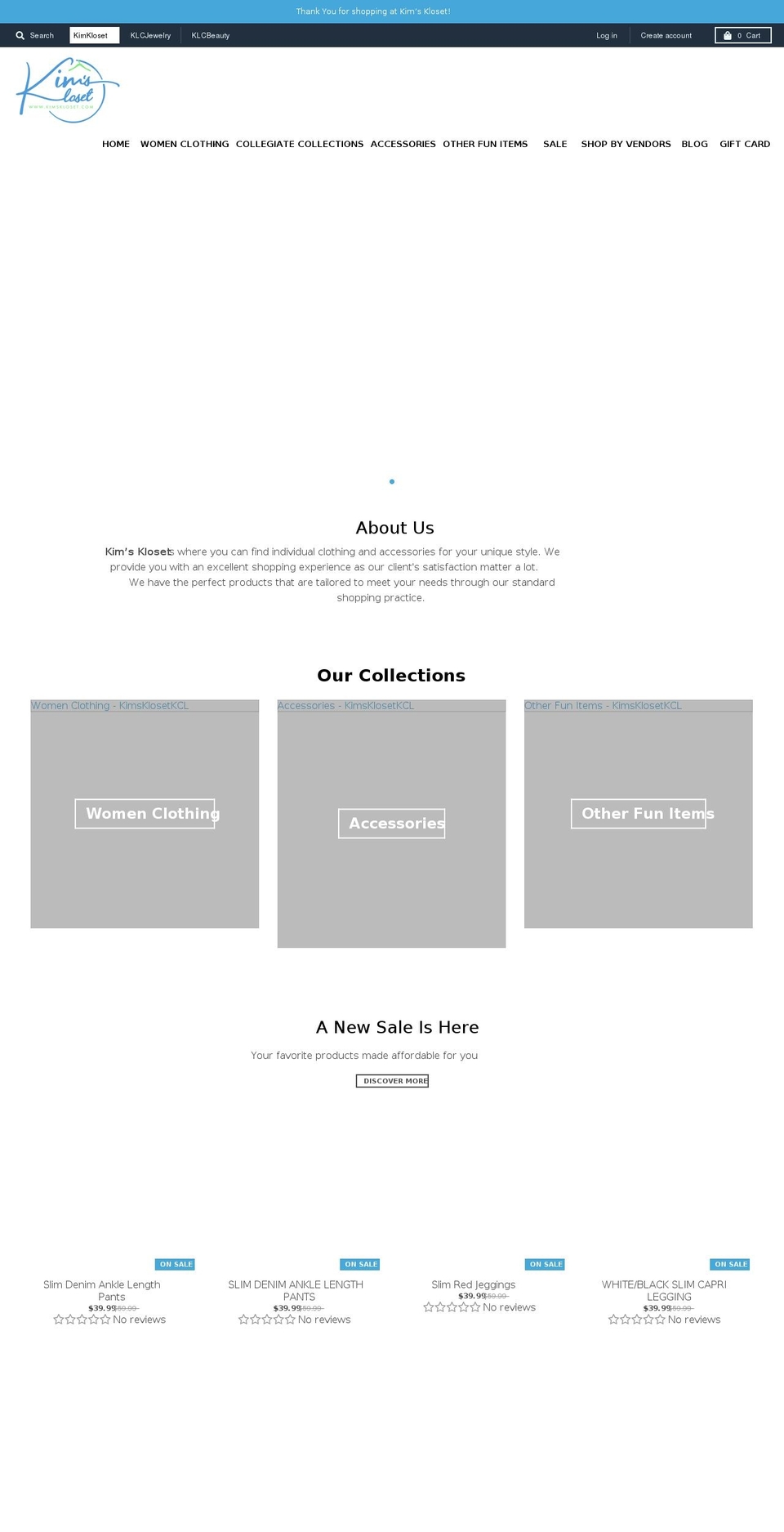 KimsKloset -  Stores Link with Installments me Shopify theme site example kimskloset.com
