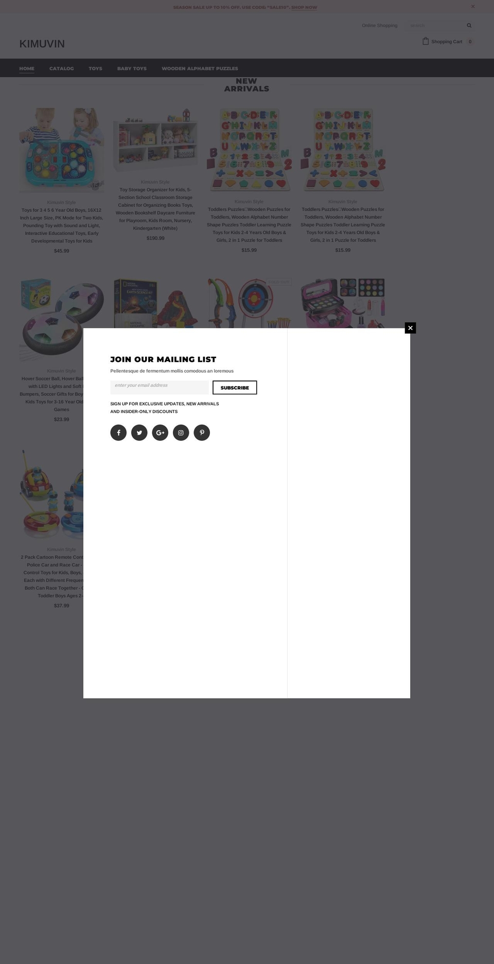 kimuvin.com shopify website screenshot