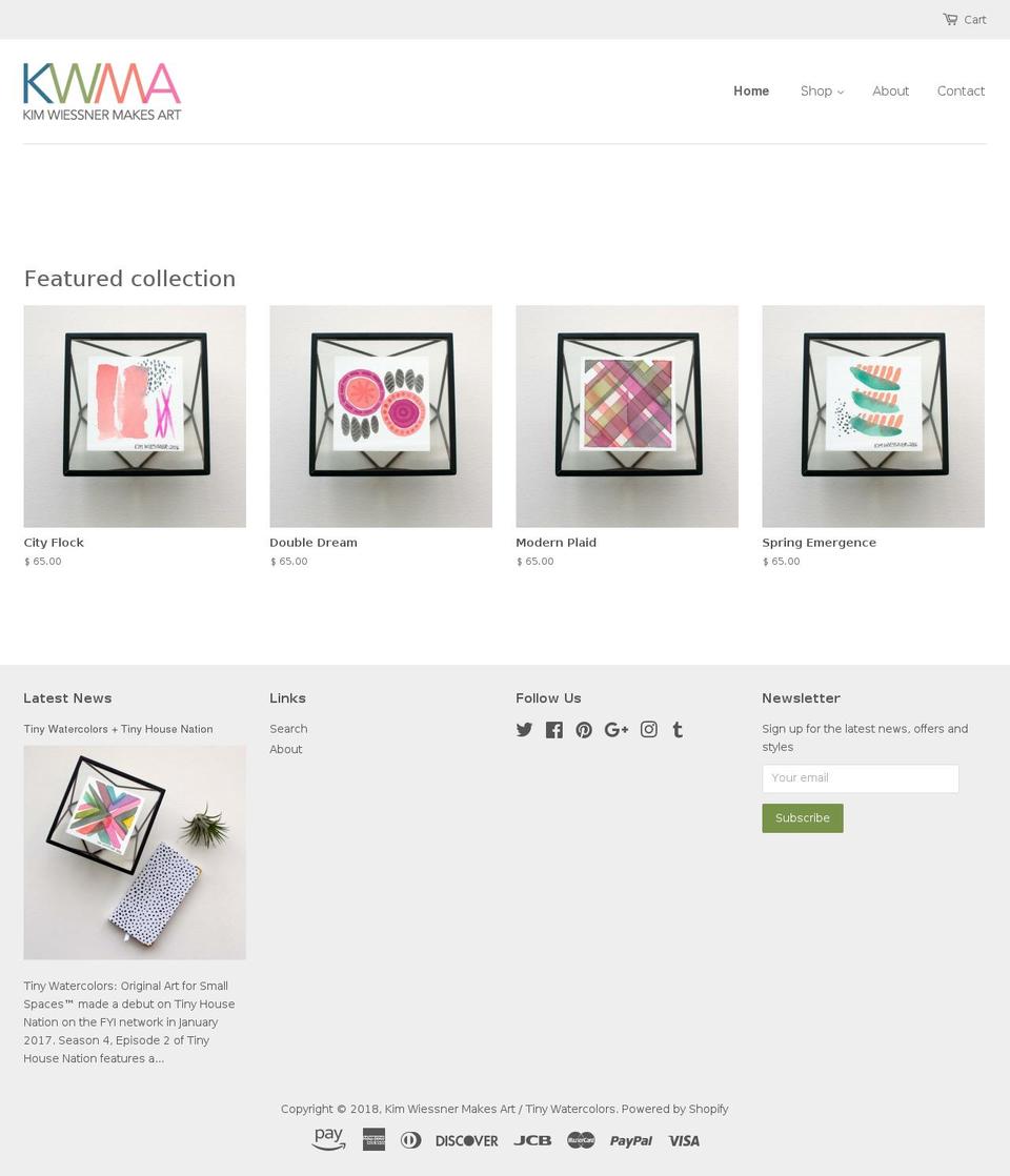 kimwiessnermakesart.com — Shopify storefront screenshot