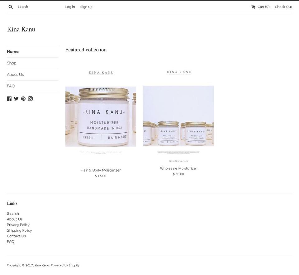 kinakanu.com shopify website screenshot