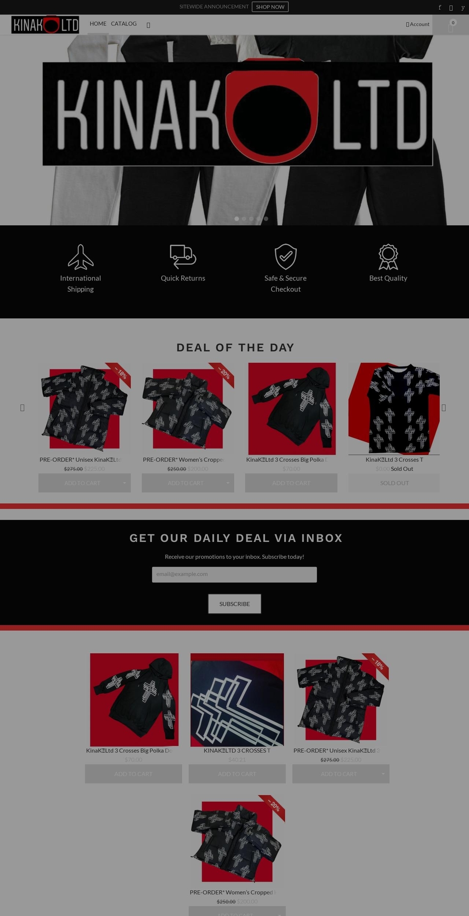 kinakoltd.com shopify website screenshot