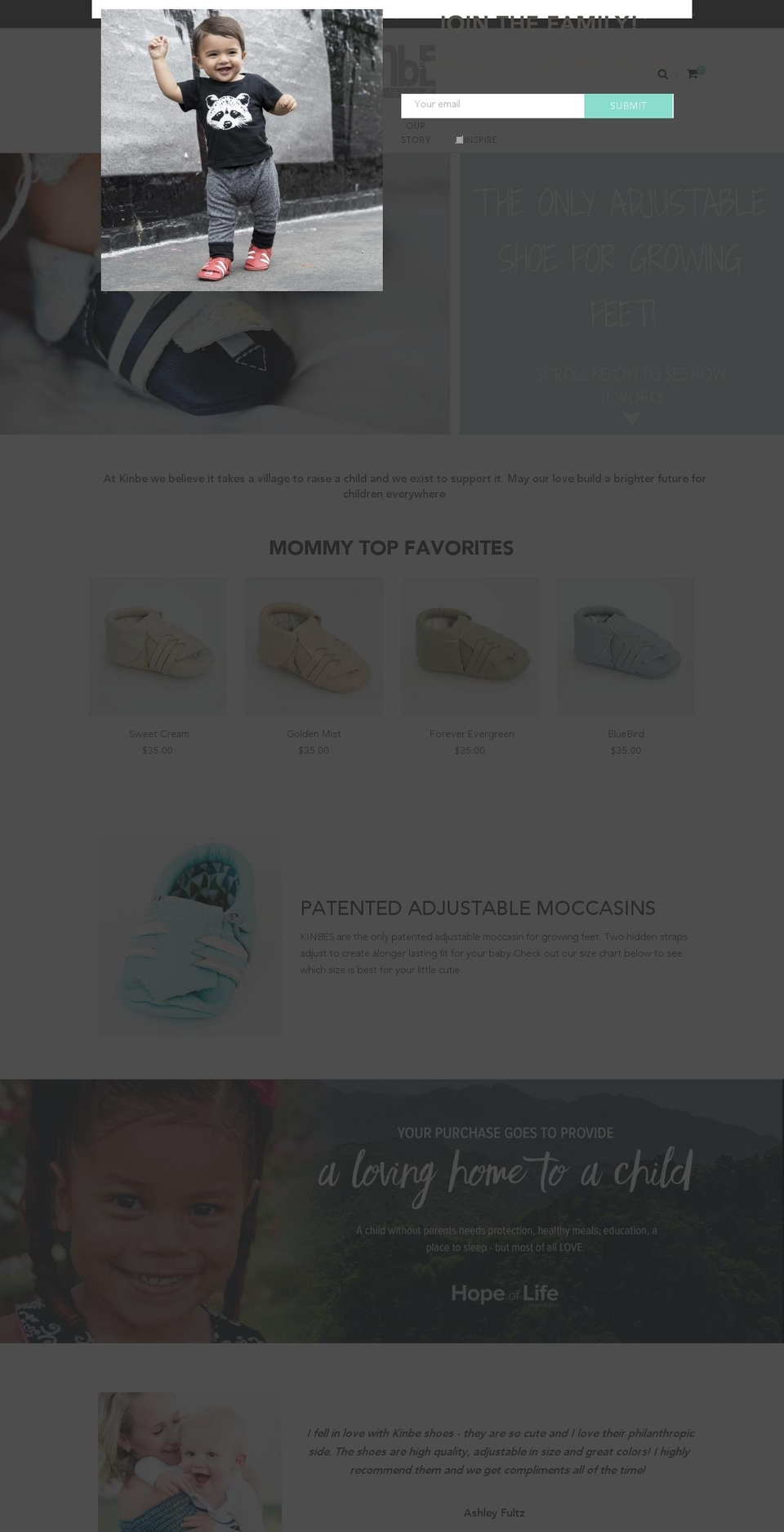 kinbe Shopify theme site example kinbekids.com