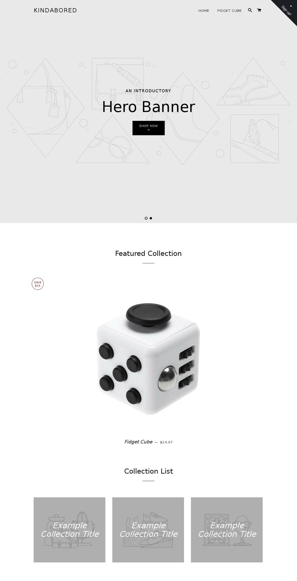 kindabored.com shopify website screenshot